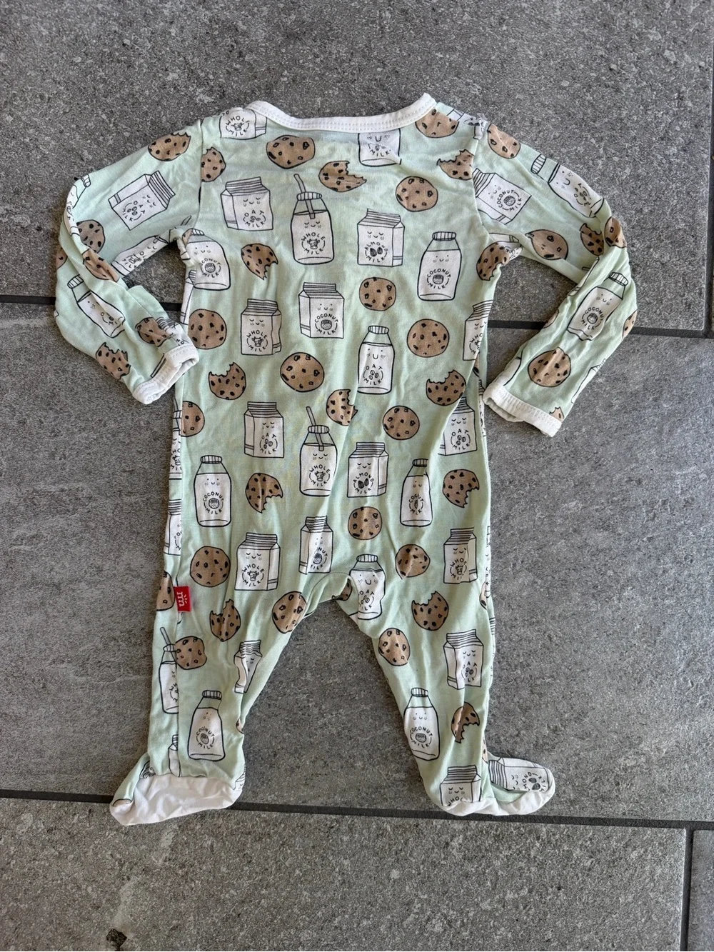 Magnetic Me Legendairy Green Cookies and Milk Print Onesie Sleeper, Newborn